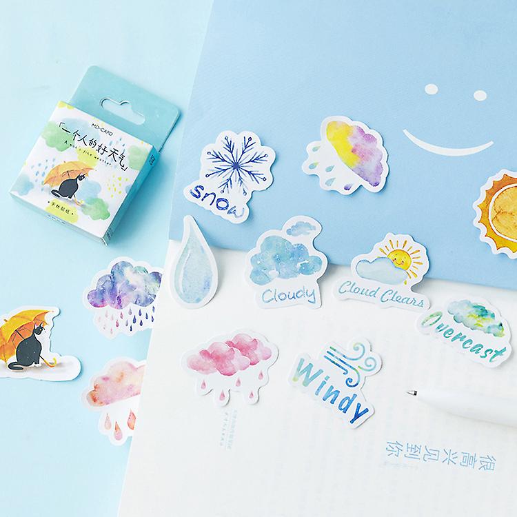 Small Little Boxes Decorative Travel Weather Journal Diary Girl Stickers Scrapbooking Stationery