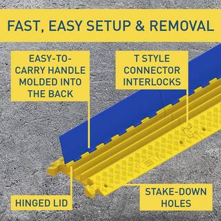 Legrand Wiremold 3 ft. 3-Channel Heavy-Duty Extra Capacity Over Floor Outdoor Weatherproof Cable Protector XCP3SLOT36