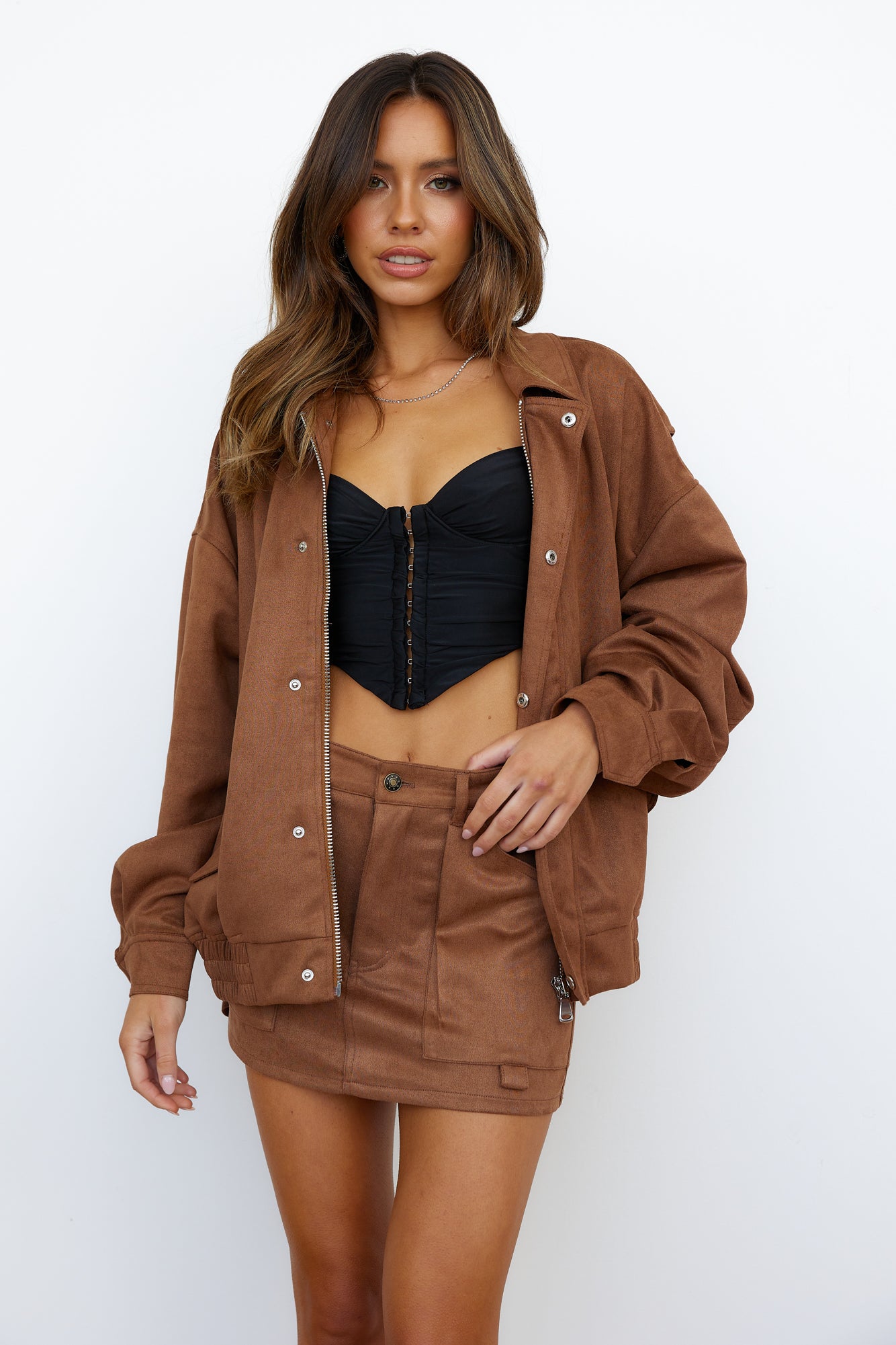 LIONESS Kenny Bomber Jacket Sepia Brown