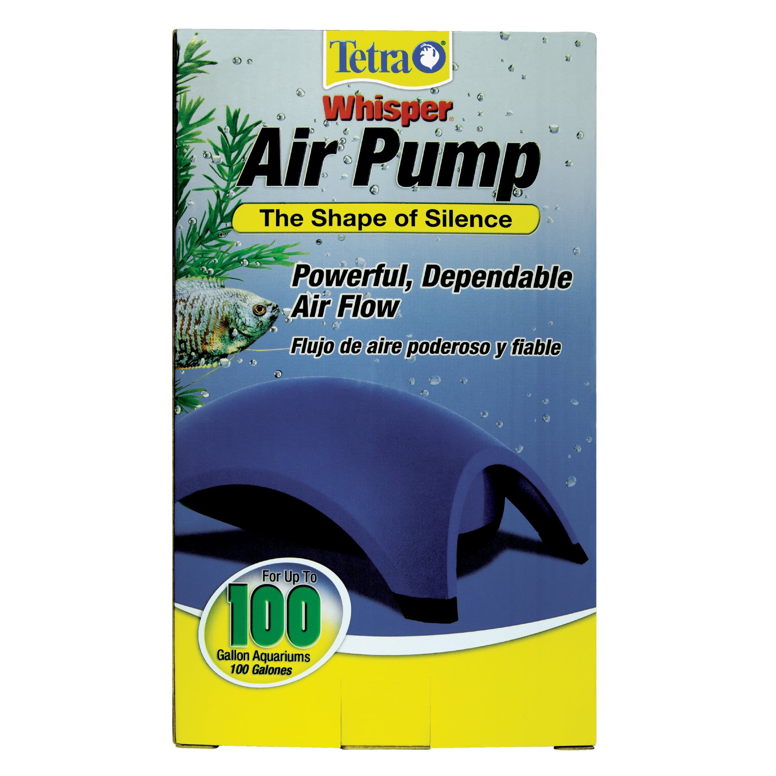 Tetra Whisper Air Pump 60 To 100 Gallons， for Aquariums， Powerful Airflow， Non-UL Listed