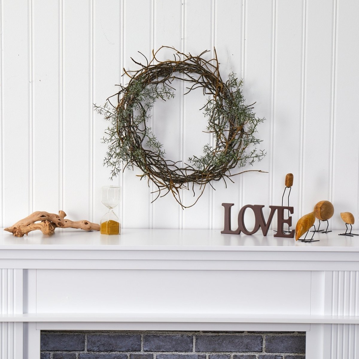 17” Frosted Twig Wreath | Seasonal Winter Décor