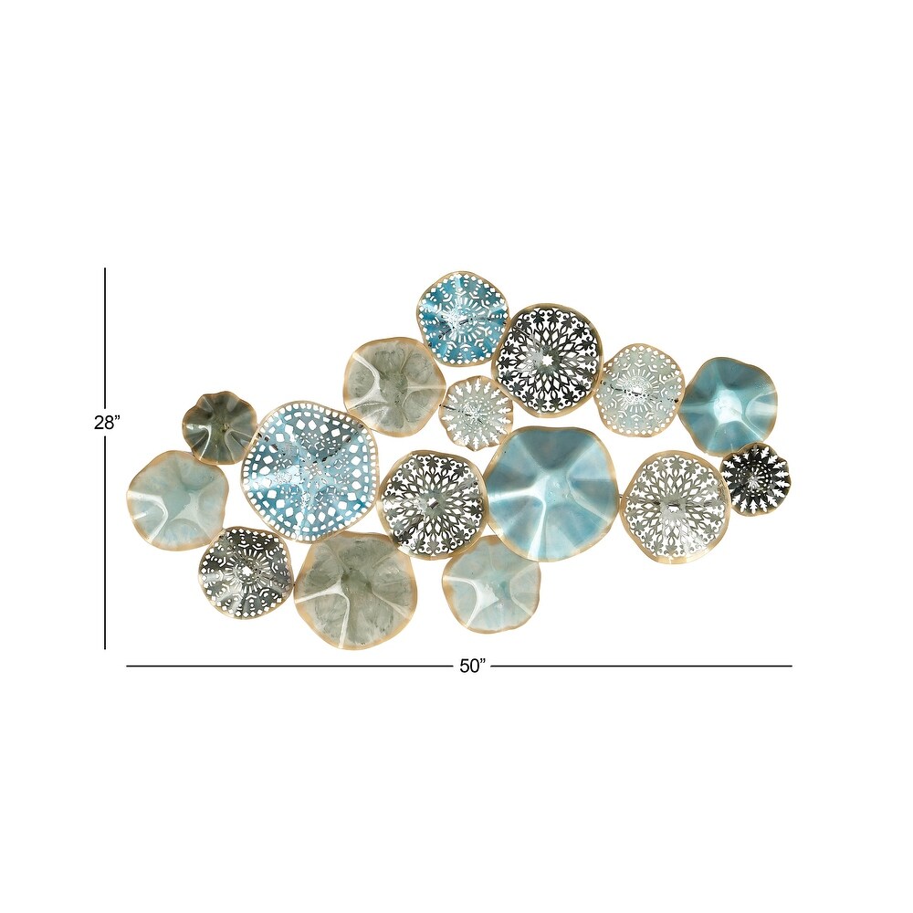 Multi Colored Metal 3D Overlapping Discs Plate Wall Decor