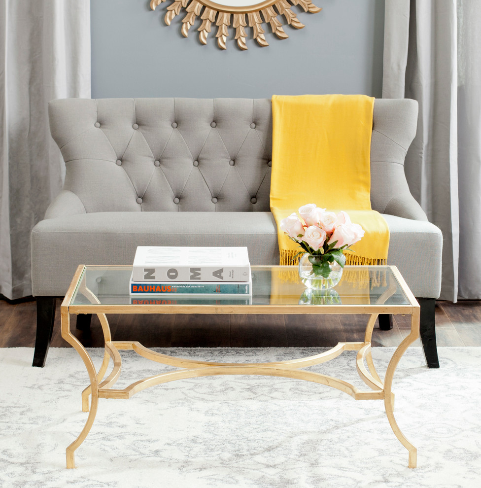 Safavieh Alphonse Coffee Table  Tempered Glass Top   Transitional   Coffee Tables   by Safavieh  Houzz