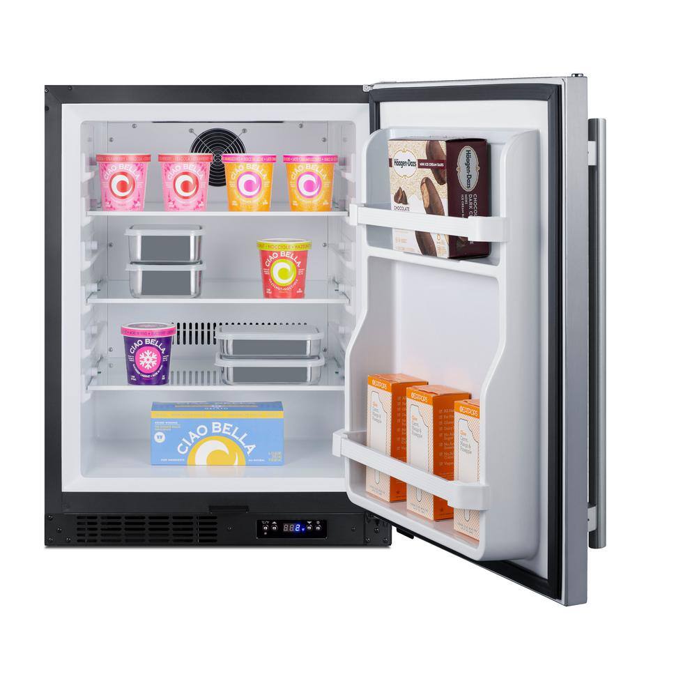 Summit Appliance 4.0 cu. ft. Upright Frost-Free Freezer in Stainless Steel ADA Height ALFZ51