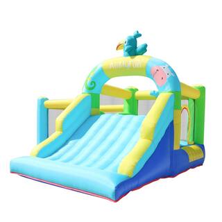 dubbin 5-In-1 Inflatable Bounce House with Obstacle Passing Basketball Hoop and Ball Pool with 350 Watt Blower FXINC-A003