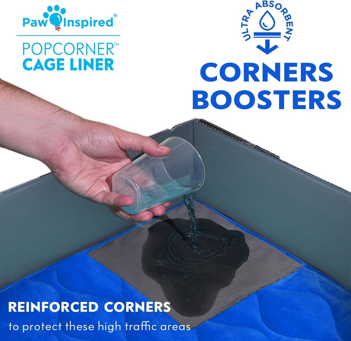 Paw Inspired PopCorner Washable Fleece Guinea Pig Cage Liners