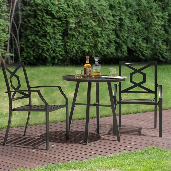 NUU GARDEN Outdoor 3Piece Iron Bistro Set