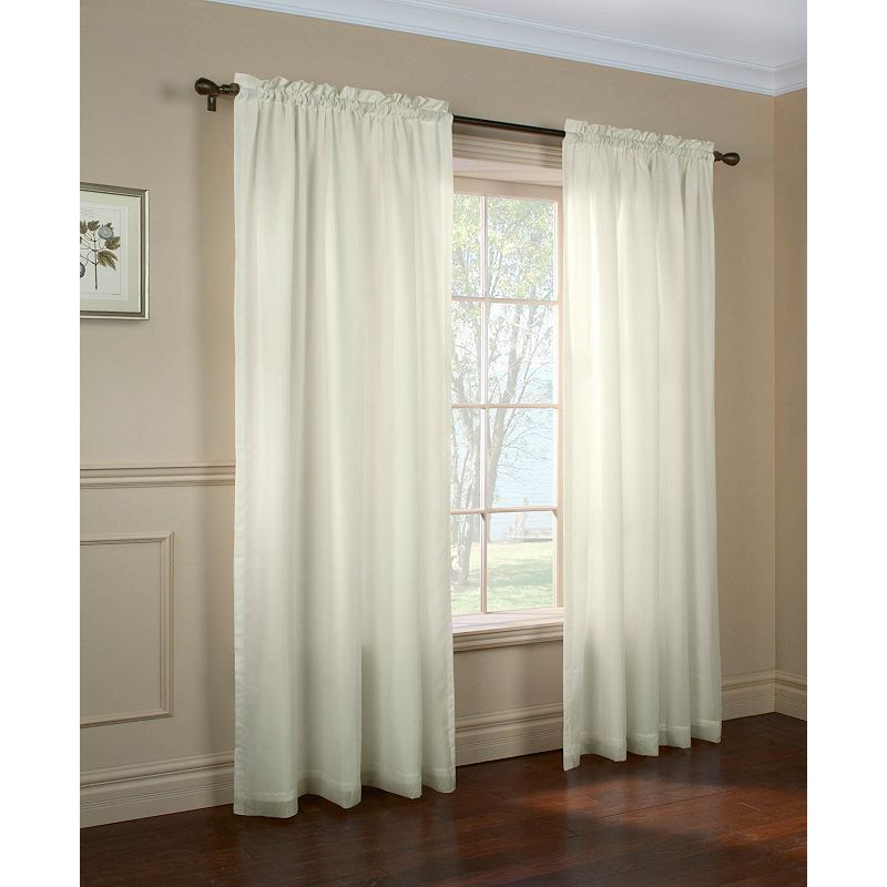 Myne Decor Rhapsody Lined Rod Pocket Curtain Panel Window Dressing 54 x 84 in Ivory