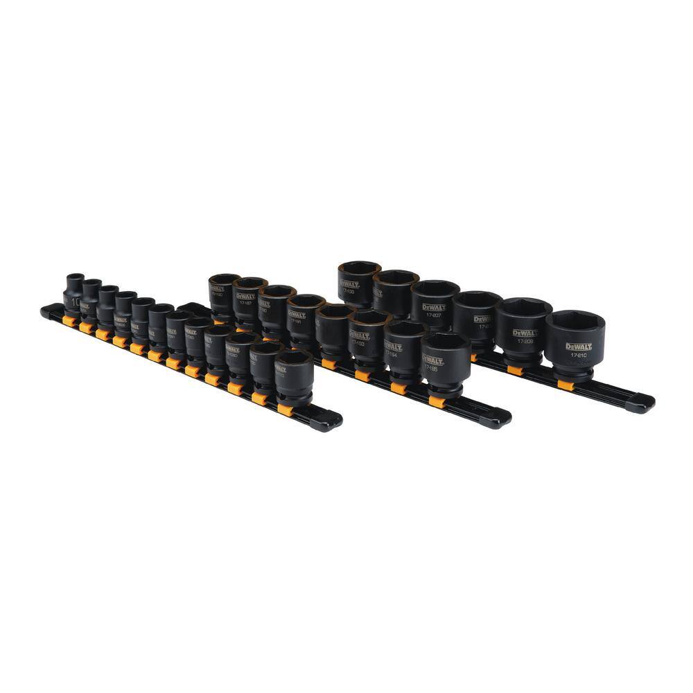 DW 12 in. Drive Metric Impact Socket Set (26-Piece) DWMT19243