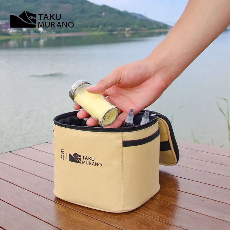 Outdoor Portable Picnic Camping Spice Bottle Bags Set Hiking Tourism Cooking Set Camping Seasoning Bottle Storage Bag