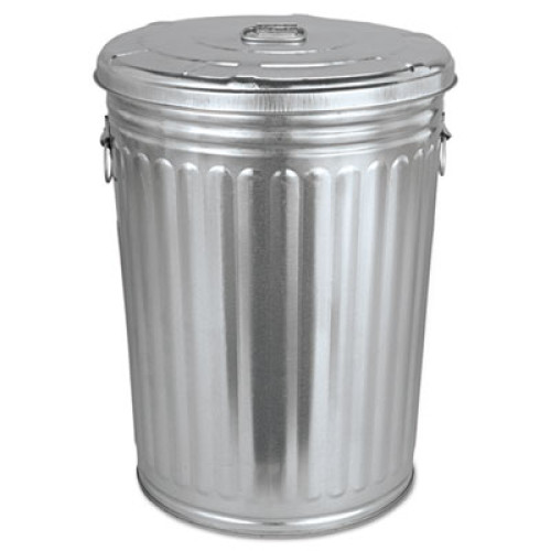 Magnolia Brush Galvanized Trash Can With Lid， 20 gal， Steel， Gray (20GALLONWLID)