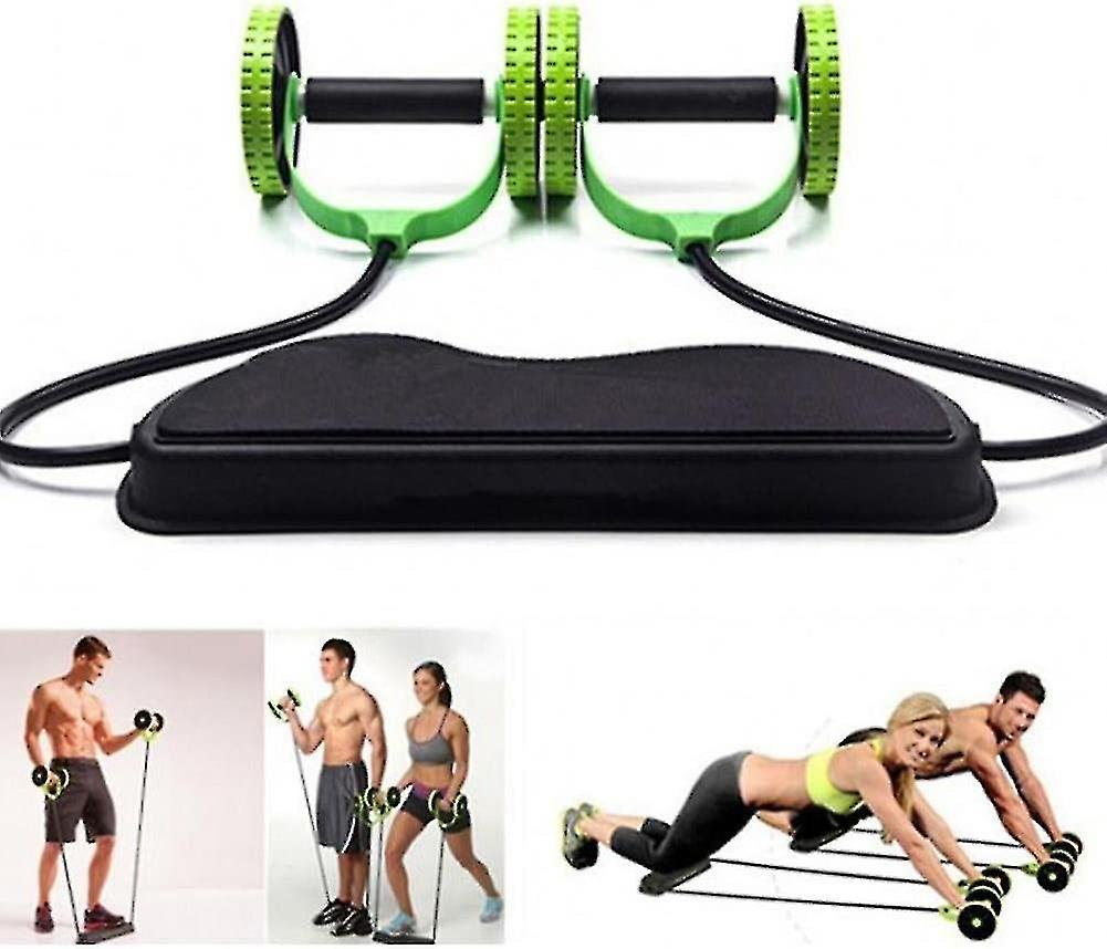 Fitness Pull Rope Abdominal Double Roller Roller Pull Trainer Slimming Exercises Core