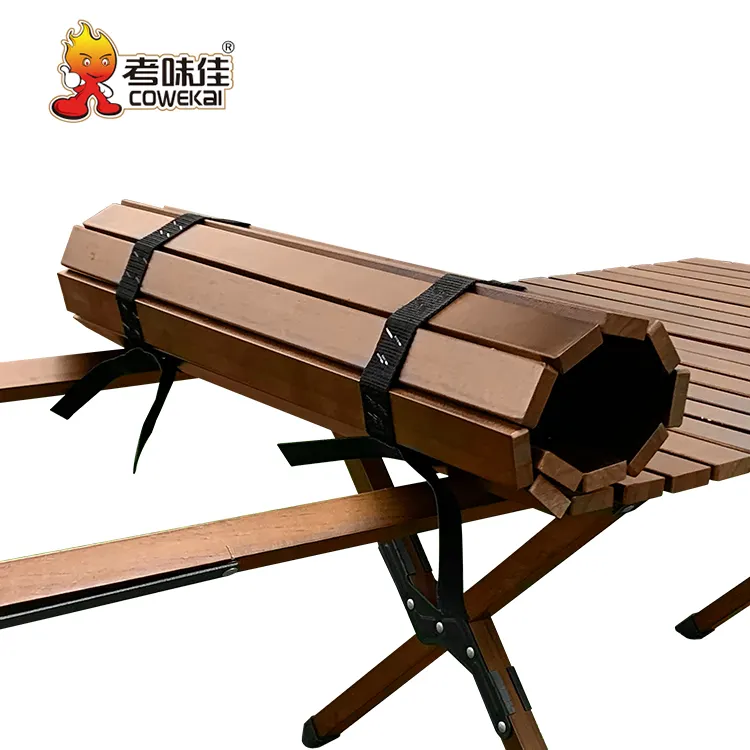 Easy Carrying Wooden Tables Hiking Camping Fishing Folding Picnic Camping Table