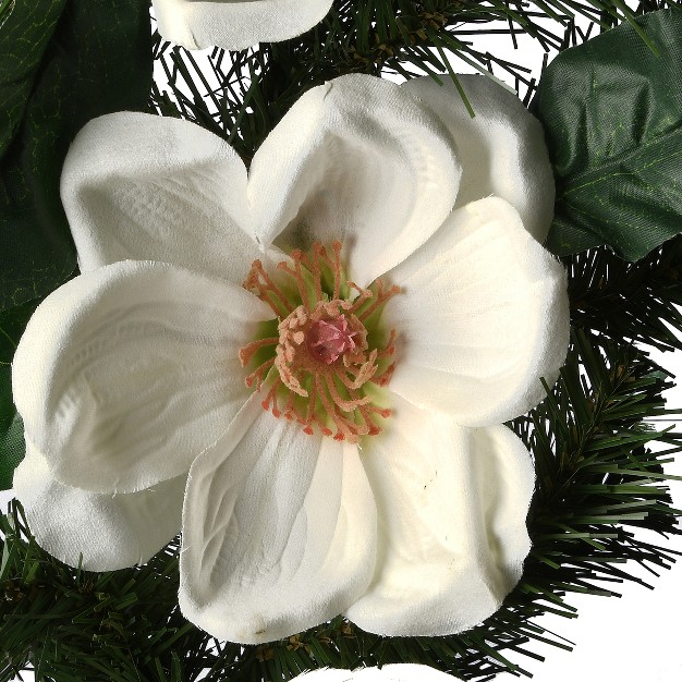 National Tree Company 6 Ft North Valley Spruce Magnolia Flower Garland