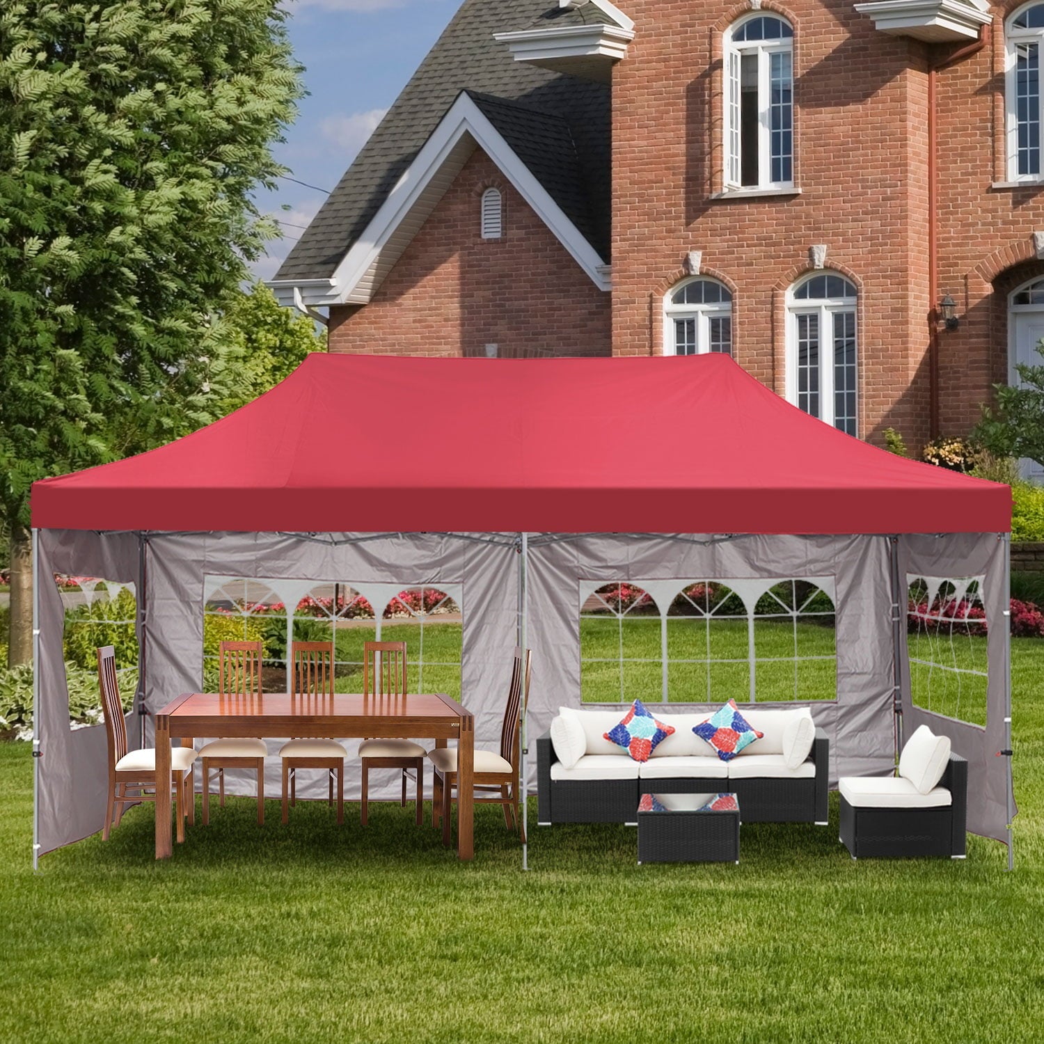 Ainfox 20' x 10' Red Instant Outdoor Canopie