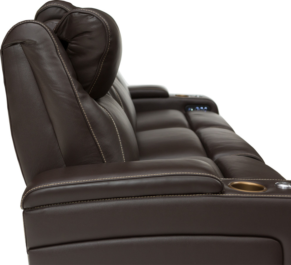 Seatcraft Vienna Leather Home Theater Seating Power Recline Sofa   Contemporary   Theater Seating   by Stargate Cinema  Houzz