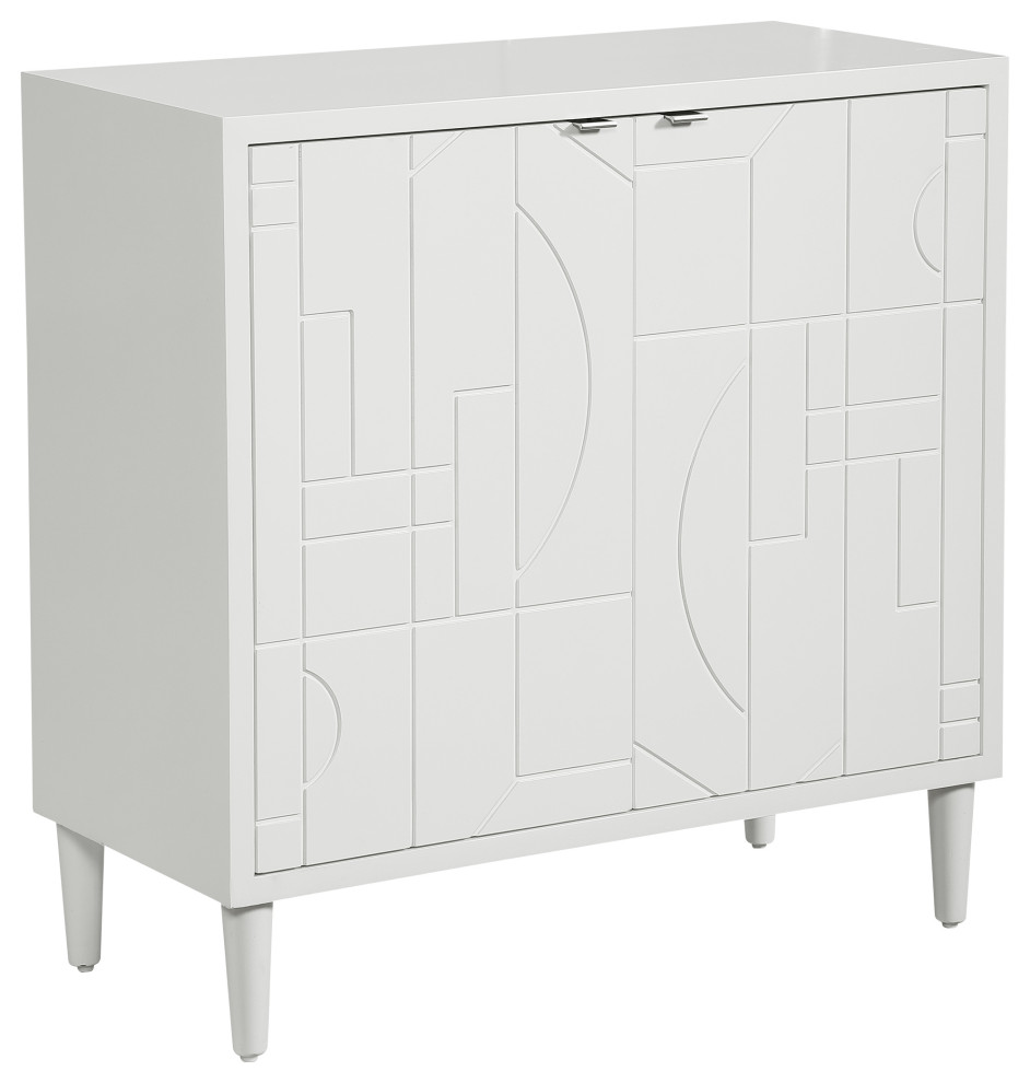 Uttermost Stockholm White 2 Door Cabinet   Modern   Accent Chests And Cabinets   by Zin Home  Houzz