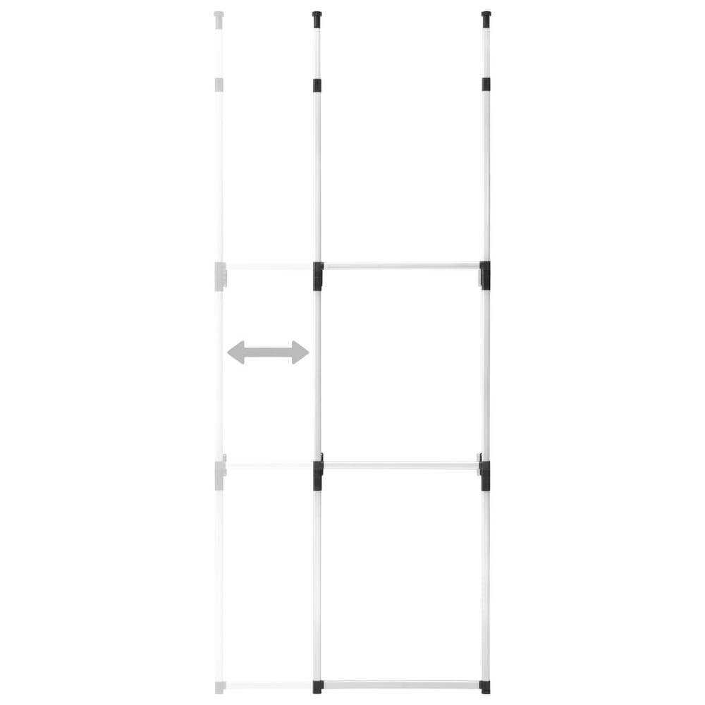 vidaXL Telescopic Wardrobe System with Rods Aluminum   25.6\