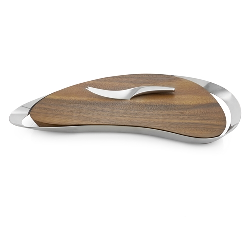 Nambe Pulse Cheese Board with Knife