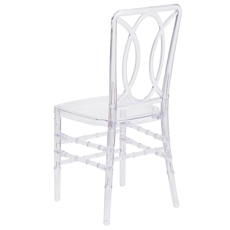 Emma and Oliver Transparent Design Stacking Chair with Designer Back - Event Chair - UV Resistant