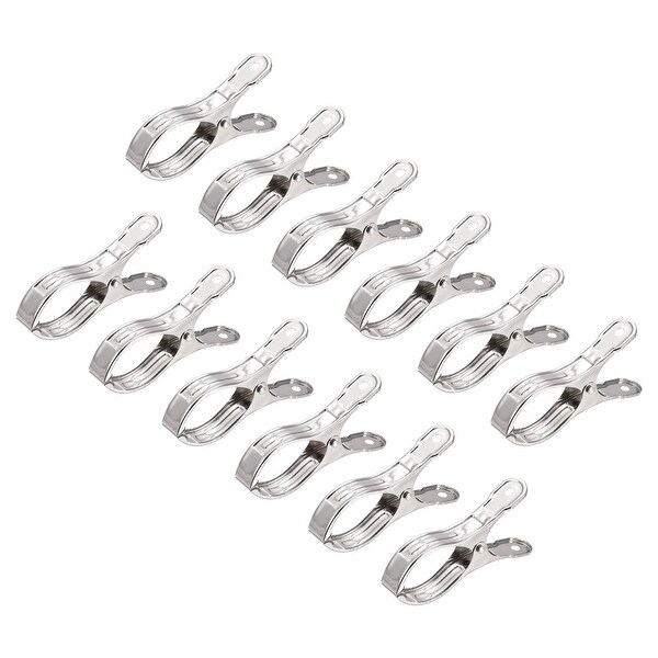 135mm Tablecloth Clips for Fixing Table Cloth Hanging Clothes， 12Pcs - Silver Tone