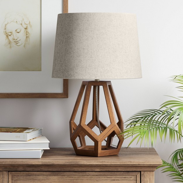 Large Wood Geo Assembled Table Lamp