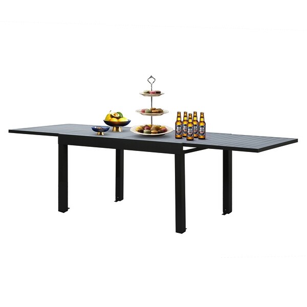 Domi Extendable Patio Dining Table，Aluminum Frame，Weatherproof and Multiple Sizes