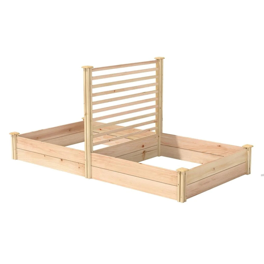 4 ft x 8 ft Cedar Wood Raised Garden Bed with Trellis - Made in USA