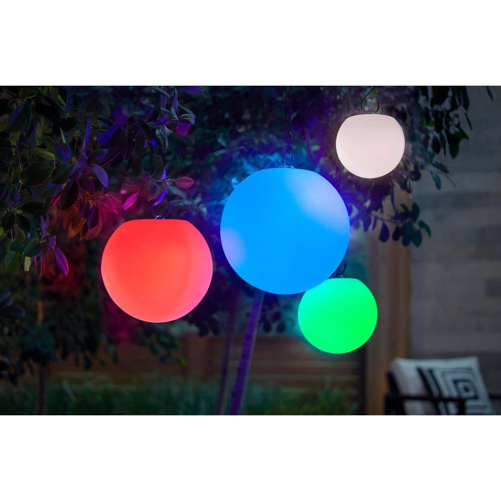 Hampton Bay 6 in. Battery Operated White LED Path Light RGB Color Changing Globe (1-Pack) RGB7000-001-6