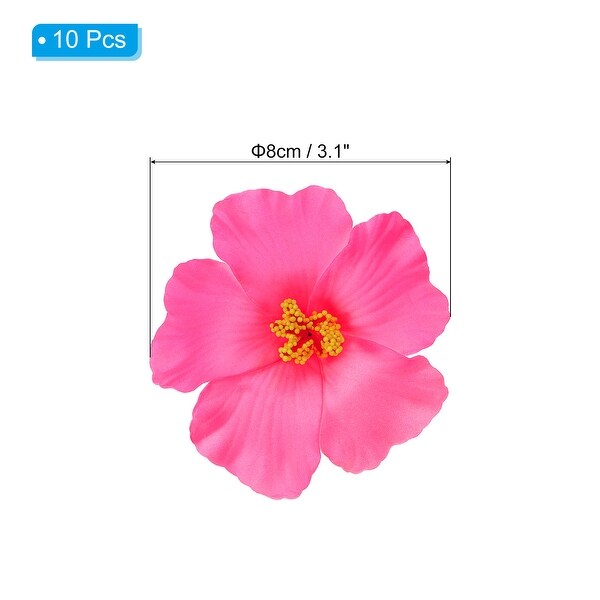 10Pcs Hawaiian Hibiscus Flowers Foam Artificial Flowers Hair Clip