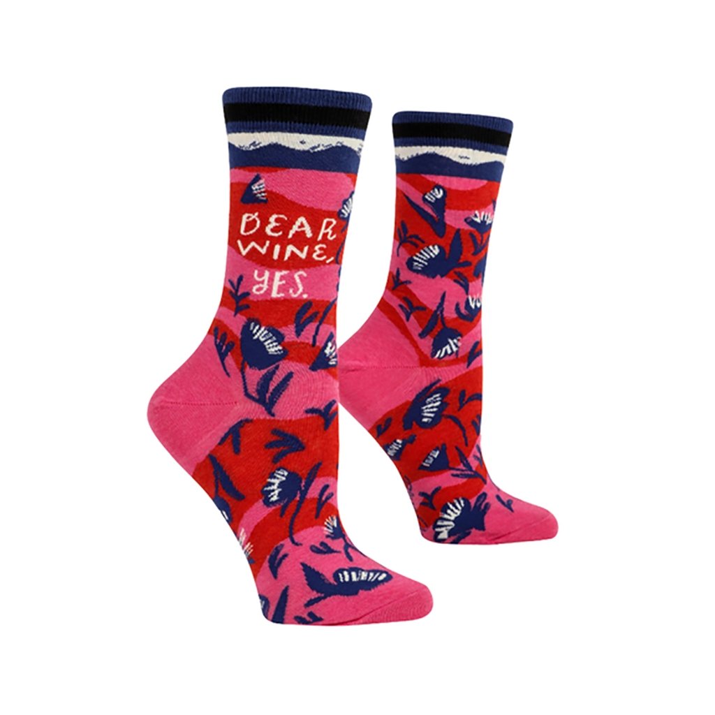   Women's Crew Socks - Dear Wine, Yes