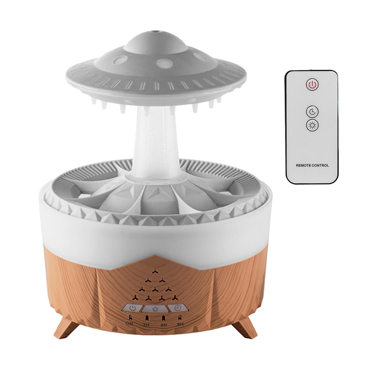 Raining Ufo Humidifier Essential Oil Diffuser Us 110v Adapter 350ml For Home Wood Grain