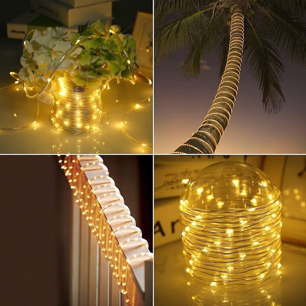 Solar Rope Lights Outdoor 100/200/300 Led 39/72/105 Ft Remote Control Solar Powered Fairy String Lights Ip65 Waterproof 8 Modes