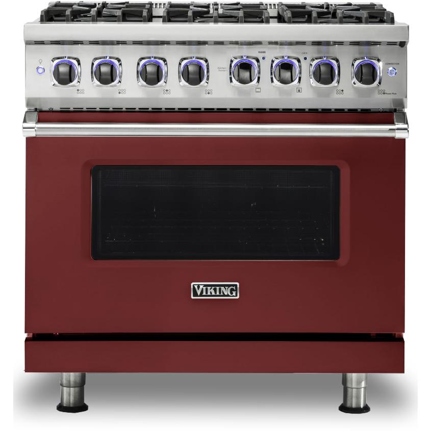 Viking 36-inch Freestanding Dual-Fuel Range with Elevation Burners CVDR7362-6BRELP