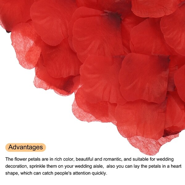 Silk Artificial Flower Rose Petals，Dark，Red Faux Flowers 2x2 Inch 1200Pcs