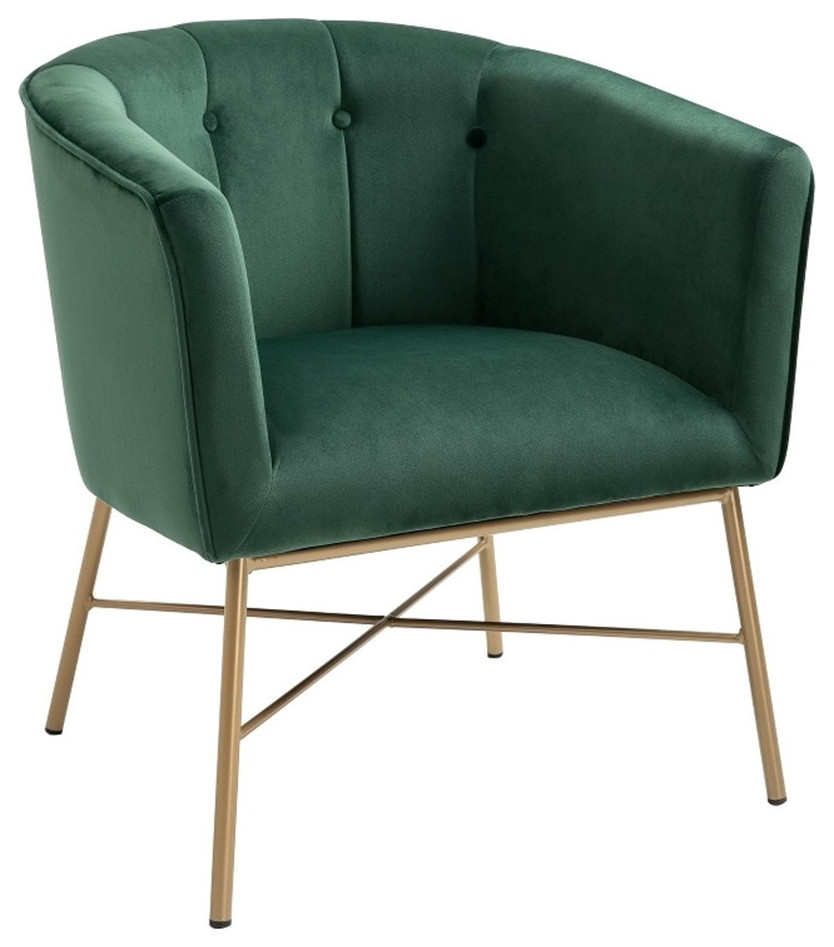 Homycasa 26.6 quotWide Green Velvet Armchair   Contemporary   Armchairs And Accent Chairs   by Homesquare  Houzz