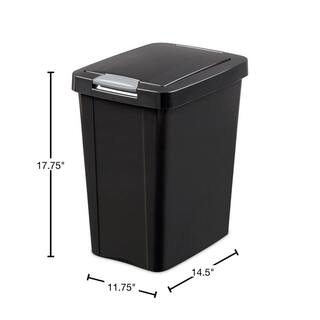 Sterilite 7.5 Gallon TouchTop Wastebasket with Titanium Latch Black (4 Pack) 4 x 10439004