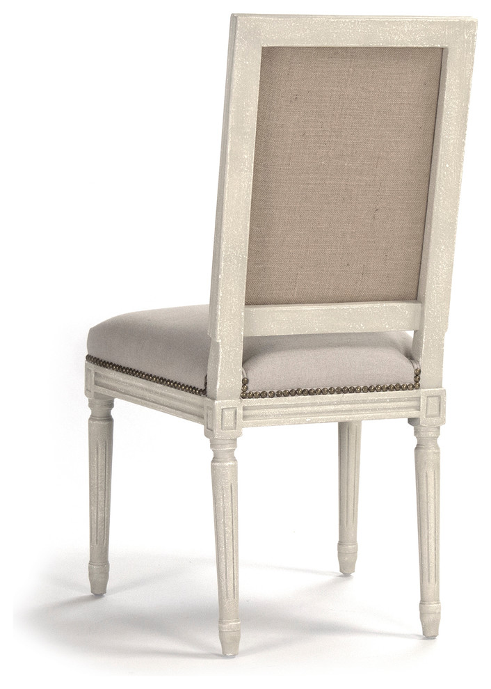 Louis Cane Back Side Chair  Natural Linen  Burlap   French Country   Dining Chairs   by Zentique  Inc.  Houzz