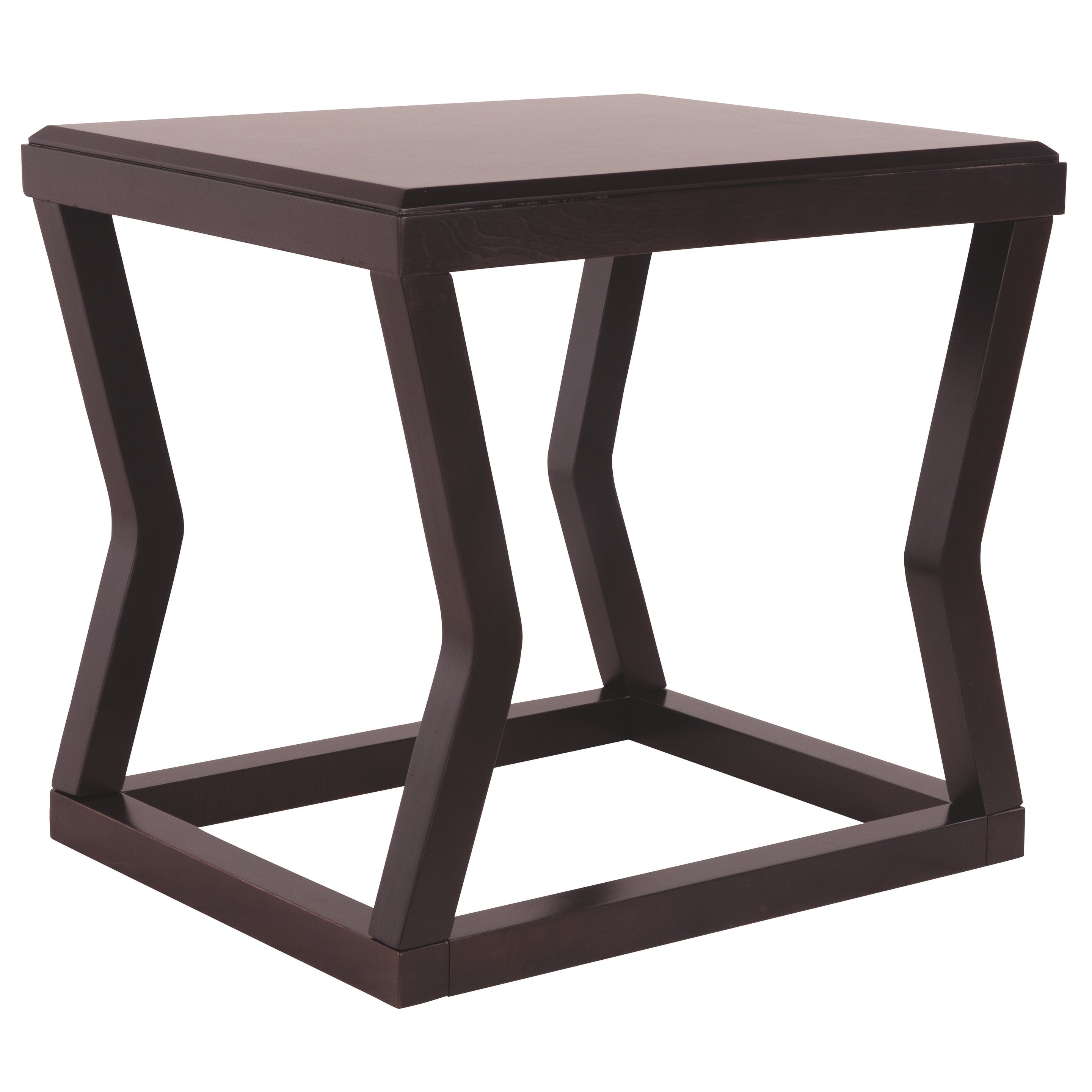 Wooden End Table With Rectangular Top and Sturdy Angular Legs， Brown