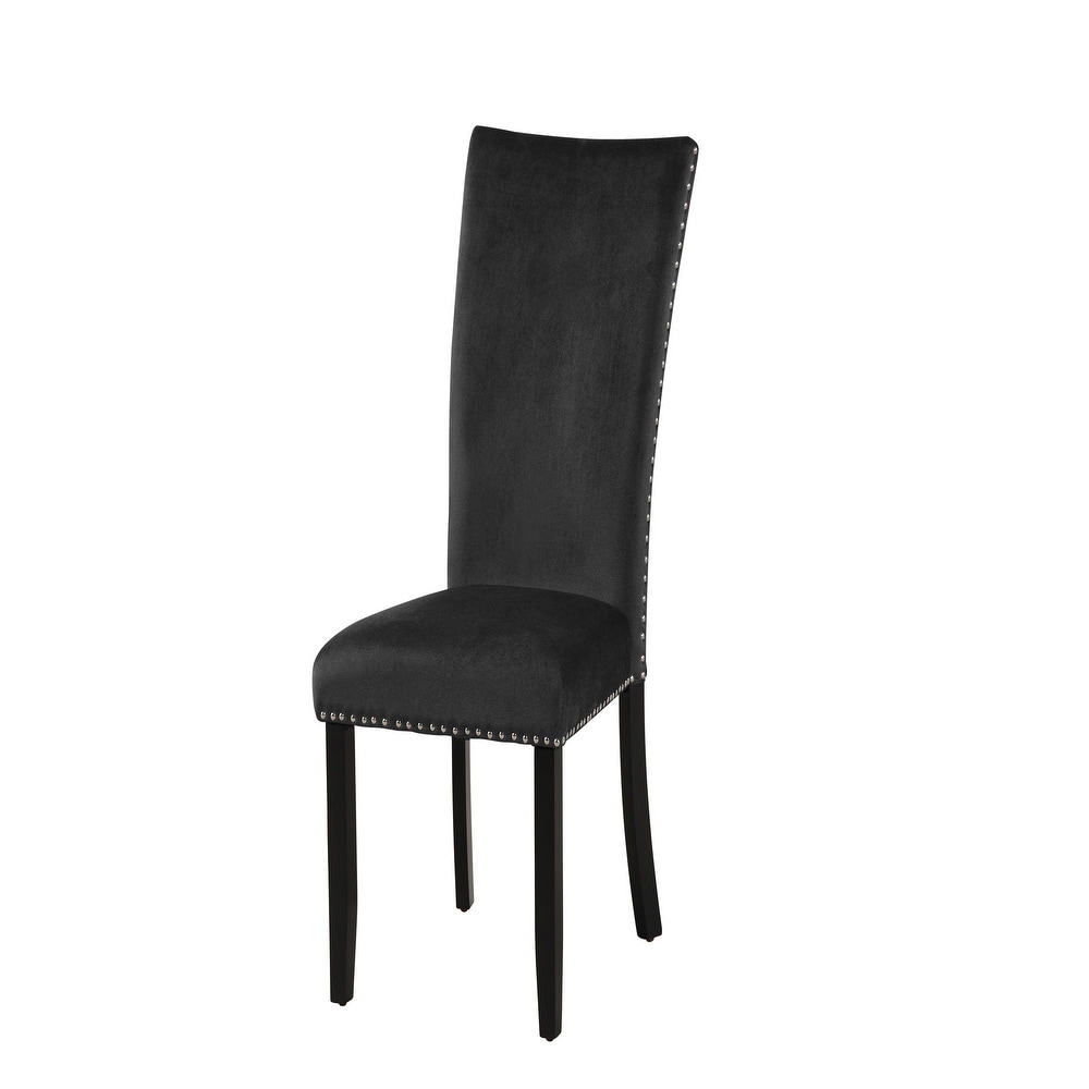 Velvet upholstered Chairs with Nailhead trimmed  Rubber Wood Legs