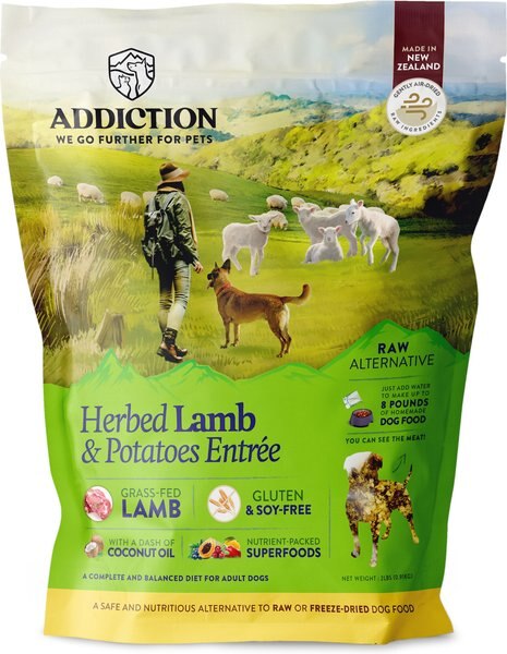 Addiction Herbed Lamb and Potatoes Raw Dehydrated Dog Food