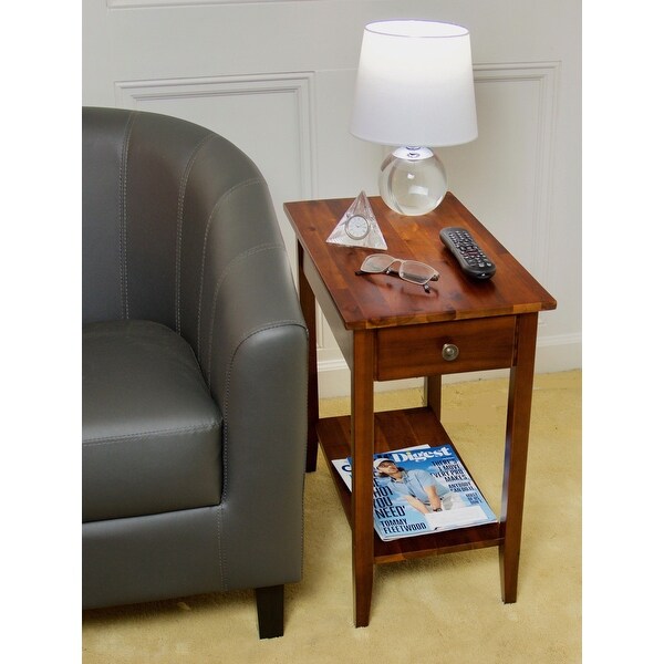 Porch and Den Holly Hill Solid Acacia Recliner End Table