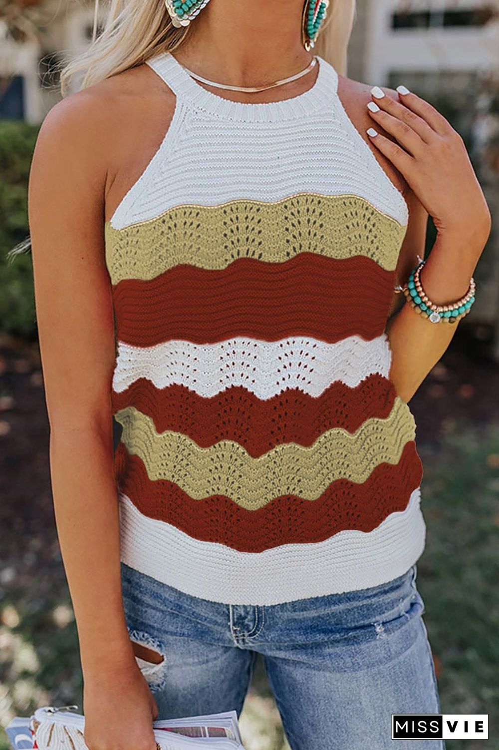 Knit Colorblock Tank Top