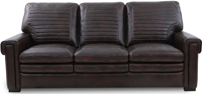 Travis Dark Brown Leather Sofa