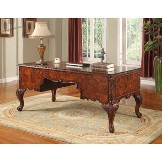 Best Master Furniture Carnegie 72 in. Traditional Walnut Solid Wood Executive Desk CD120