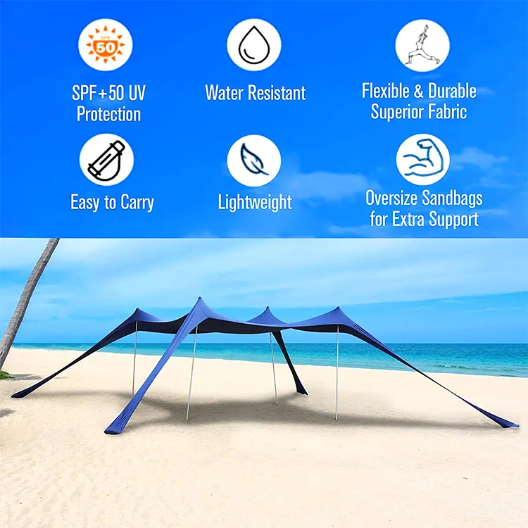 outdoor big canopy tent with sand bags easy up beach /stretch beach tent canopy/shelter for sun