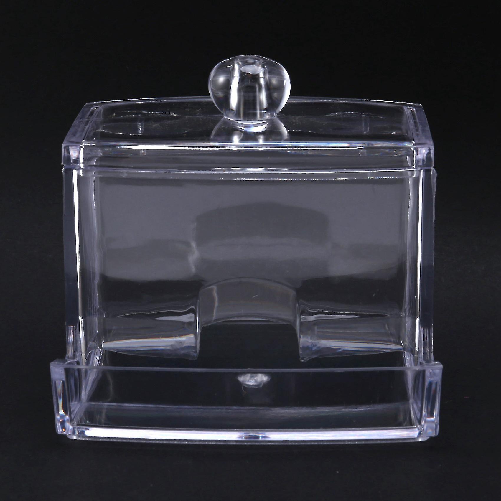 2x Clear Acrylic Cotton Swab Makeup Case Stick Box Storage Stand Rack