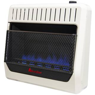 HearthSense 30000 BTU Ventless Dual Fuel Blue Flame Heater With Base and Blower T-Stat Control 140324