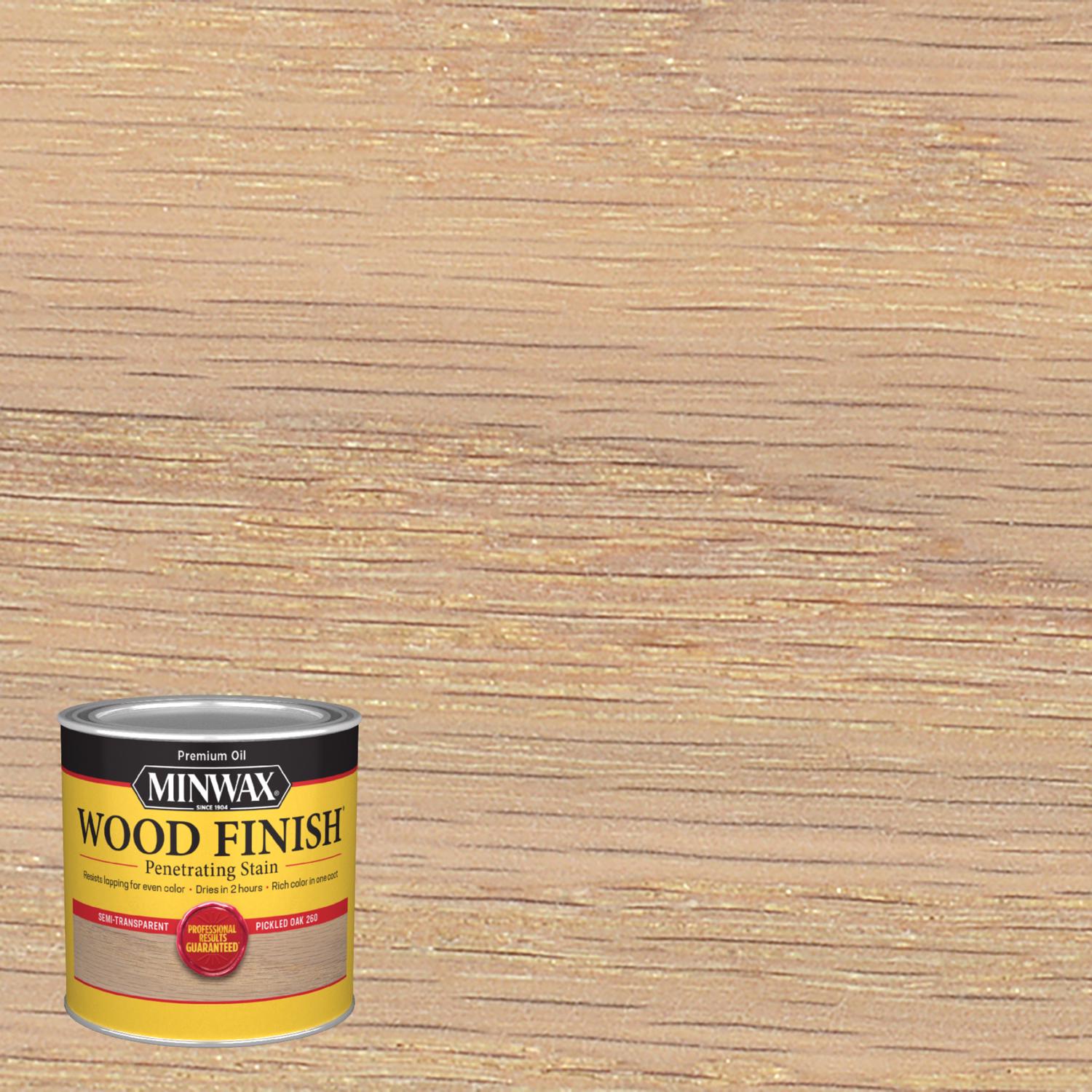 Minwax Wood Finish Semi-Transparent Pickled Oak Oil-Based Penetrating Wood Stain 0.5 pt