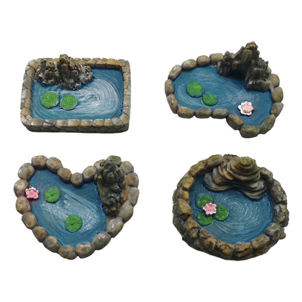 4 Resin Craft Fairy Garden Accessories Lawn Decor